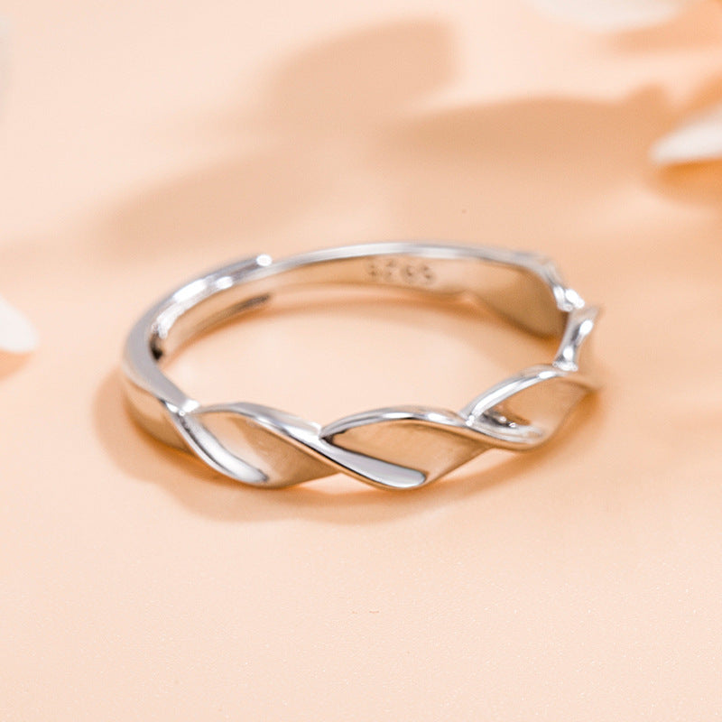 Love Couple Simple Opening Design Valentine's Rings