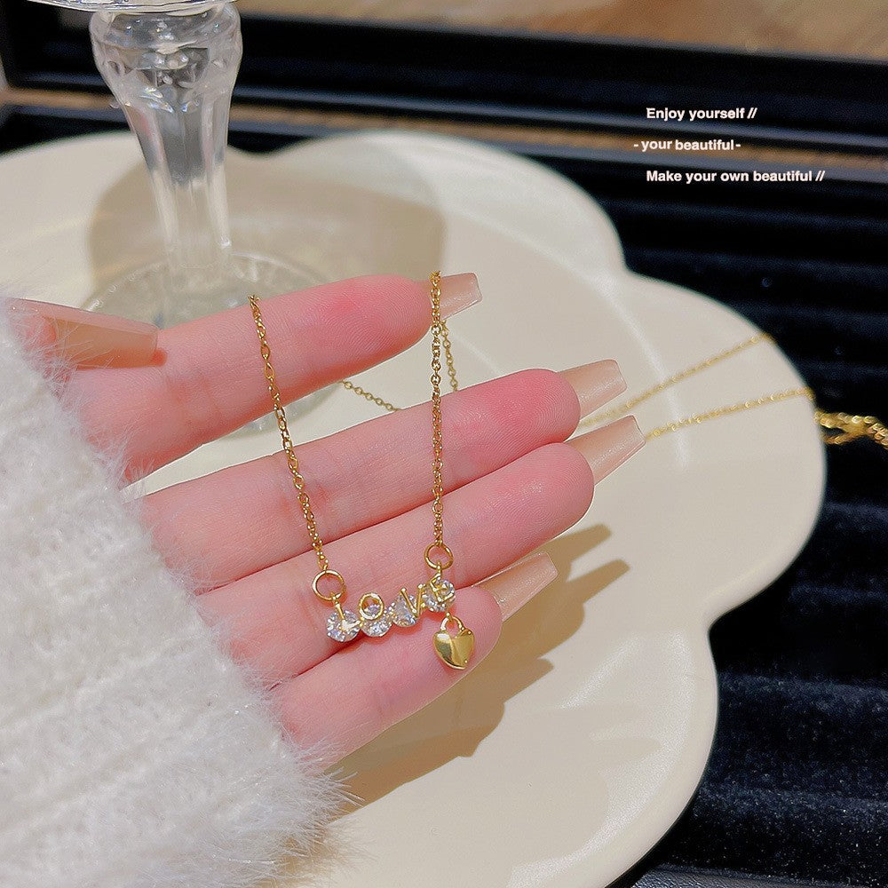 Women's Bow Zircon Clavicle Chain Titanium Steel Necklaces