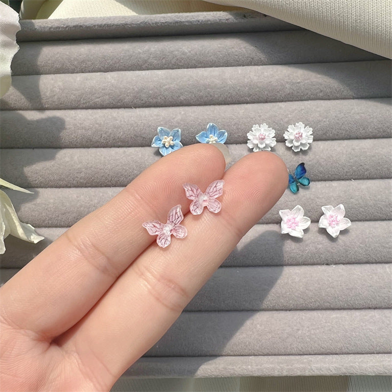 Flower Sweet Flowers Butterfly Fairy Temperamental Versatile Earrings