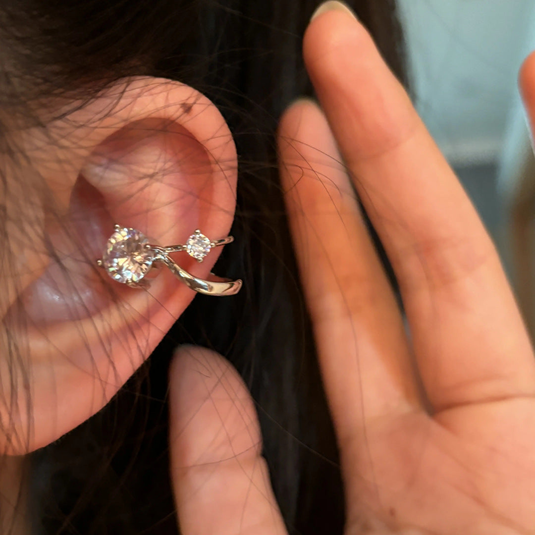 Women's Clip Without Pierced Niche Design Simple Zircon Earrings
