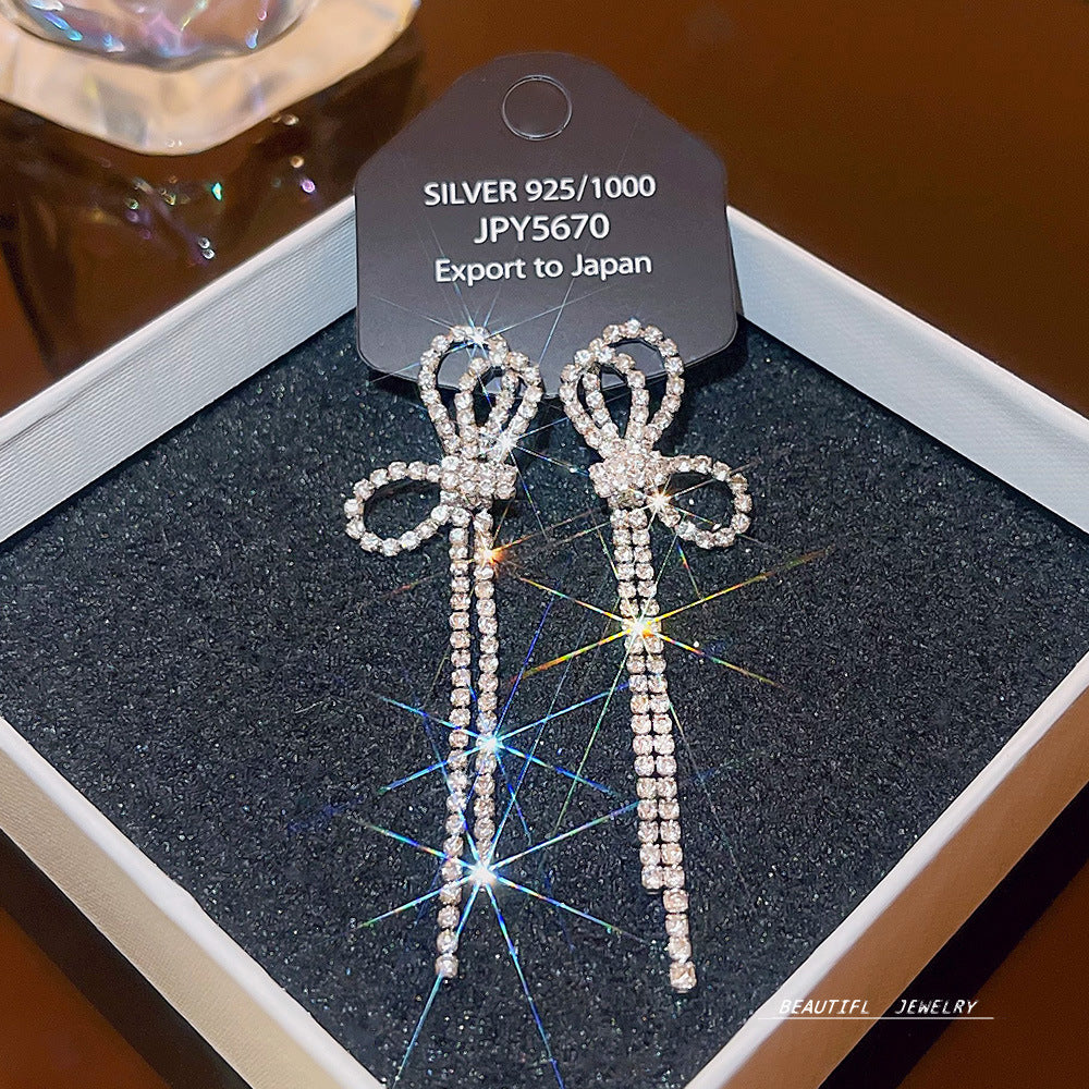 Women's Zircon Tassel High-grade Light Luxury Delicate Earrings