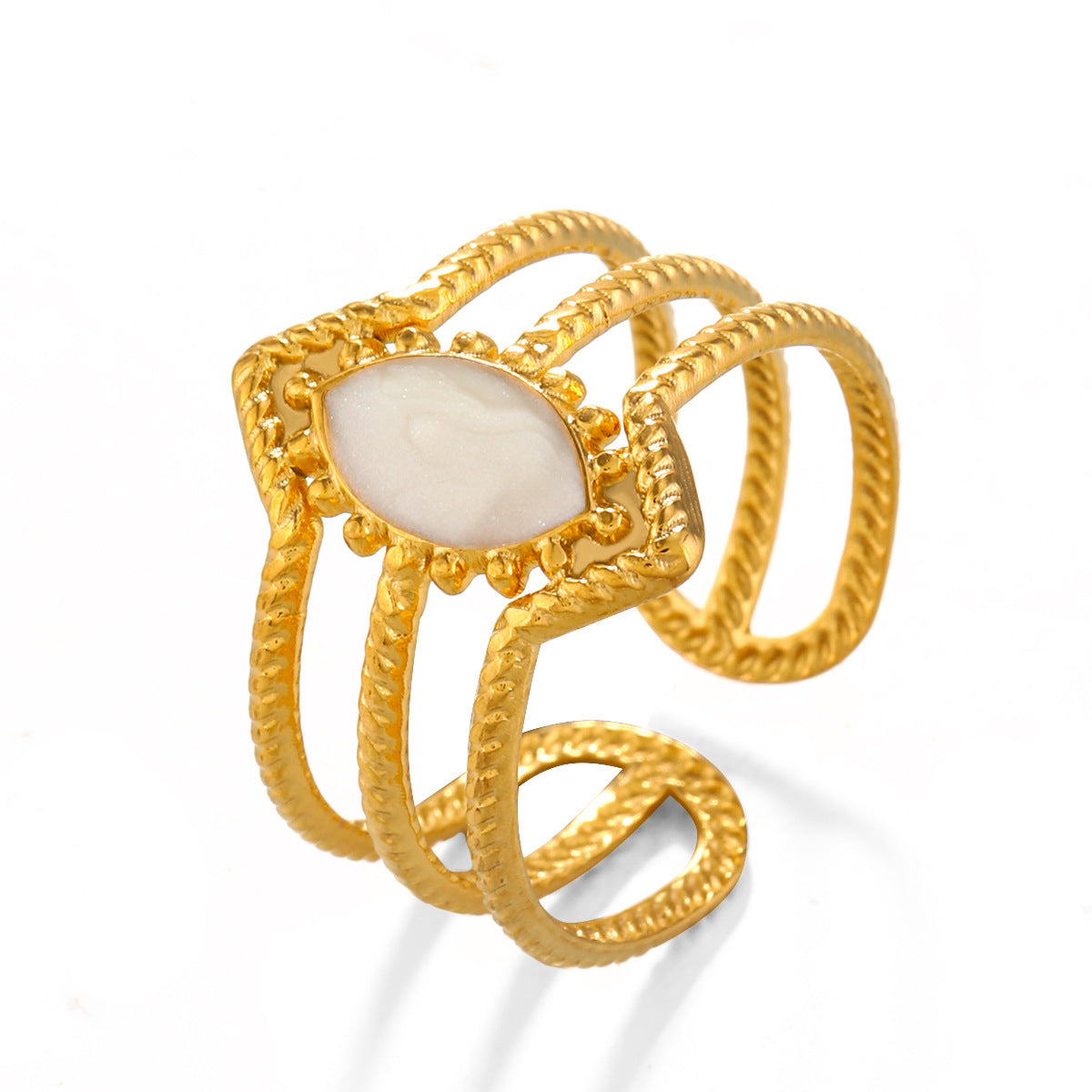 Retro Elegant Stainless Steel Diamond Female Personality Fashion Rings