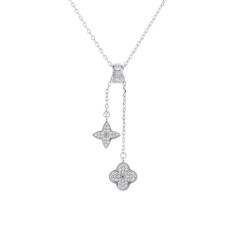 Women's Sweet Micro Inlaid Zircon Flower High-grade Necklaces