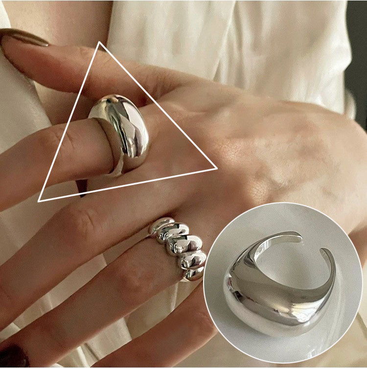 Line Cross Cord For Braiding Female Simple Irregular Wide Rings
