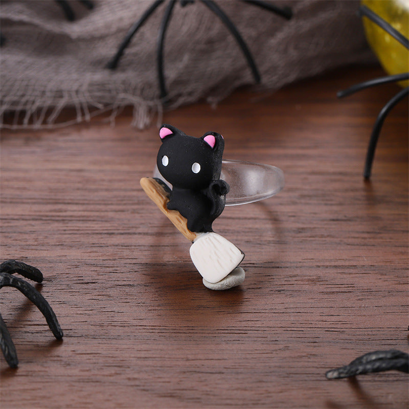Creative Halloween Series Resin Cartoon Pumpkin Rings