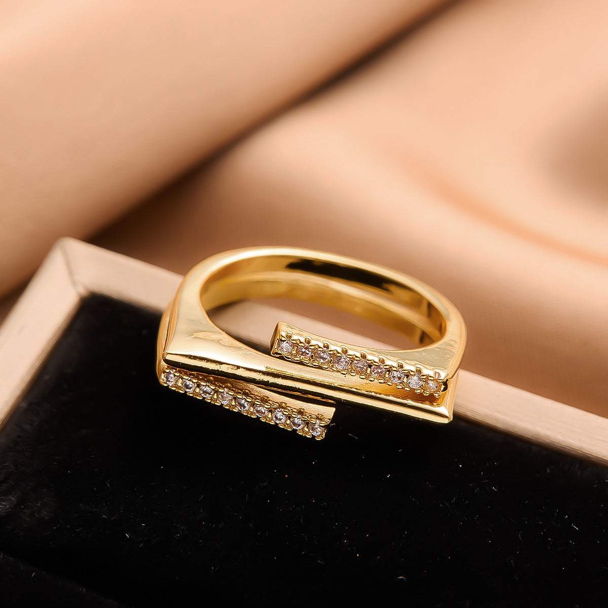 Real Gold Plated Copper Female Niche Rings
