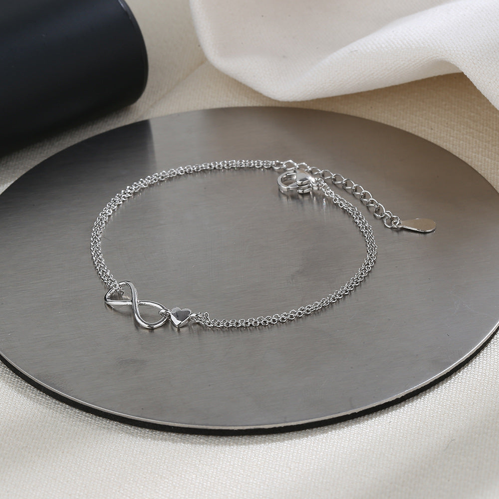 Double Layers Loving Heart Bow Eternal Love Valentine's Bracelets