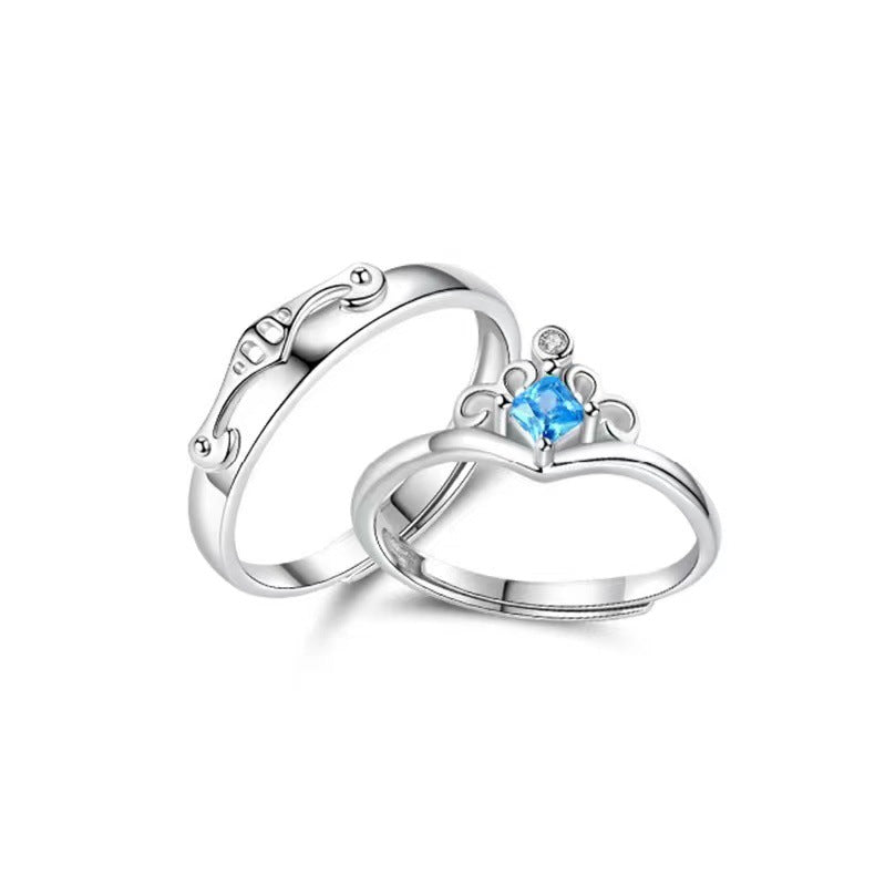 Women's & Men's Couple Fashionable Temperamental Style Inlaid Zircon Rings