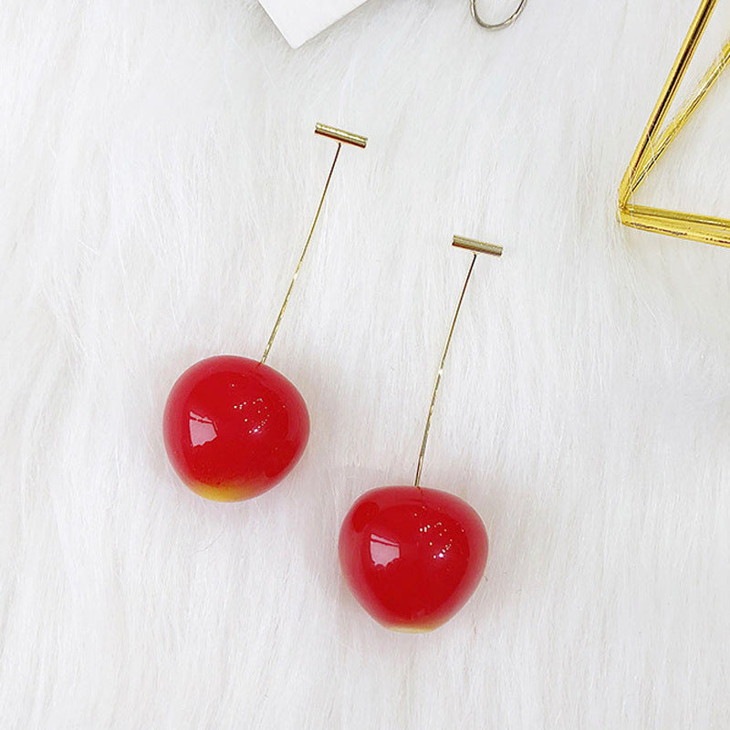 Long Cherry Style Creative Design Cute Earrings