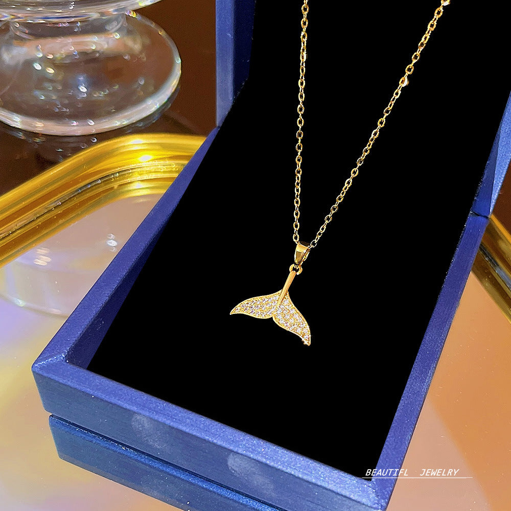 Women's Bow Zircon Clavicle Chain Titanium Steel Necklaces