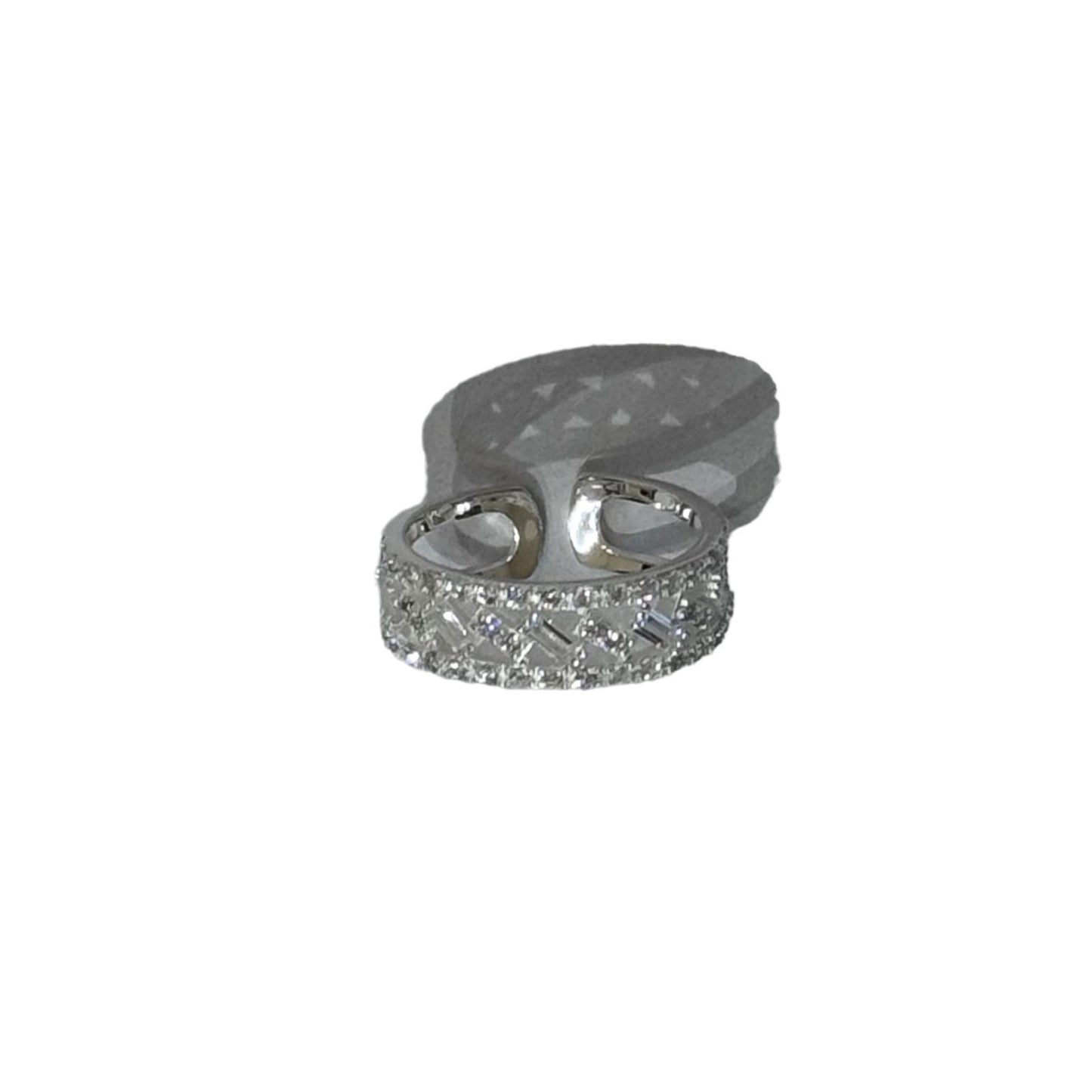 Sterling Sier Diamond Inlaid Zircon For Light Rings