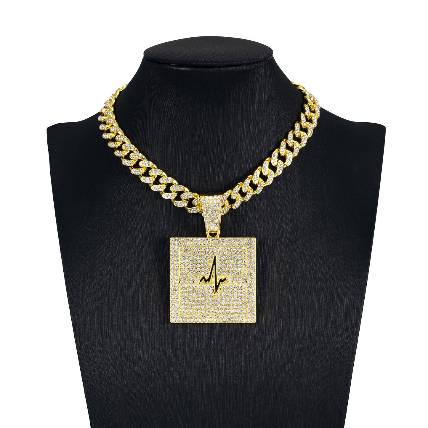 Men's Full Diamond Cuban Link Chain Hip Necklaces