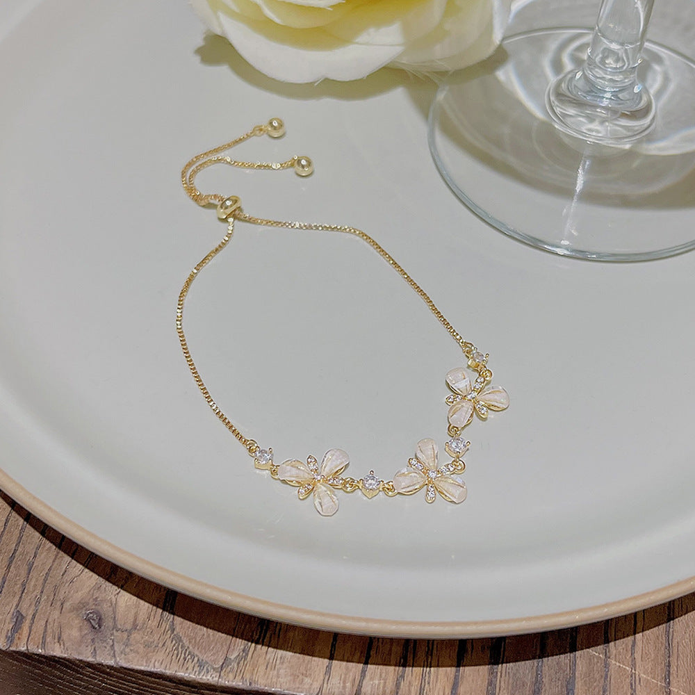 Style Elegant Copper Inlaid Zircon Female Summer Niche Design Bracelets