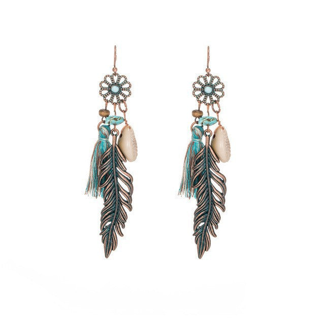 Creative Accessories Fashion Exaggerated Leaf Carved Earrings