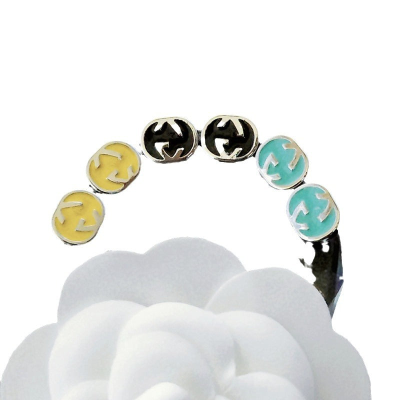 Women's & Men's Quality Collection Trending Rhinestone Letters Sier Earrings