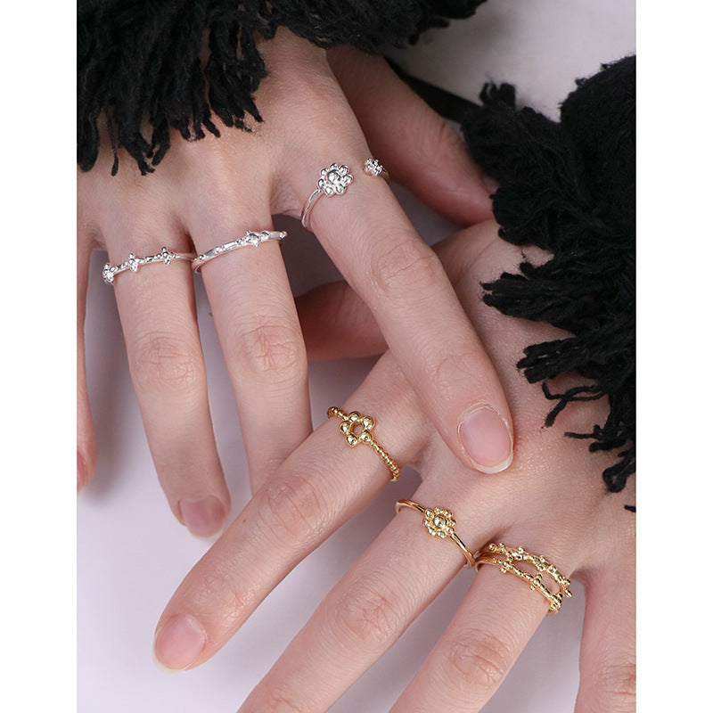 Interest Light Luxury Design Polka Dot Rings