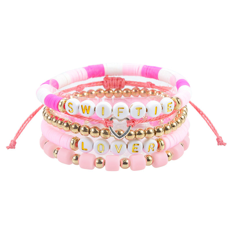 Taylor Fan Stretch Personality Colorful Letters Bracelets