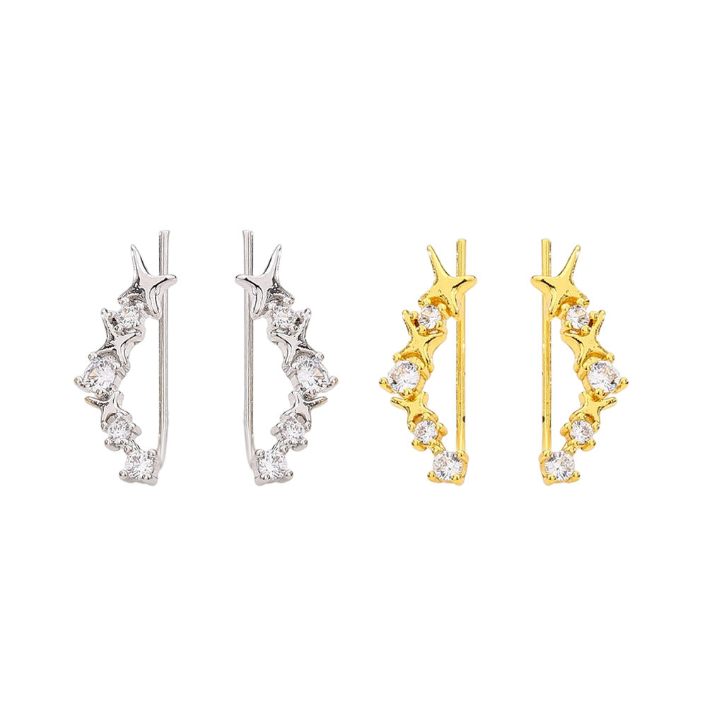 Stars Zircon Simple Korean Style Niche Earrings