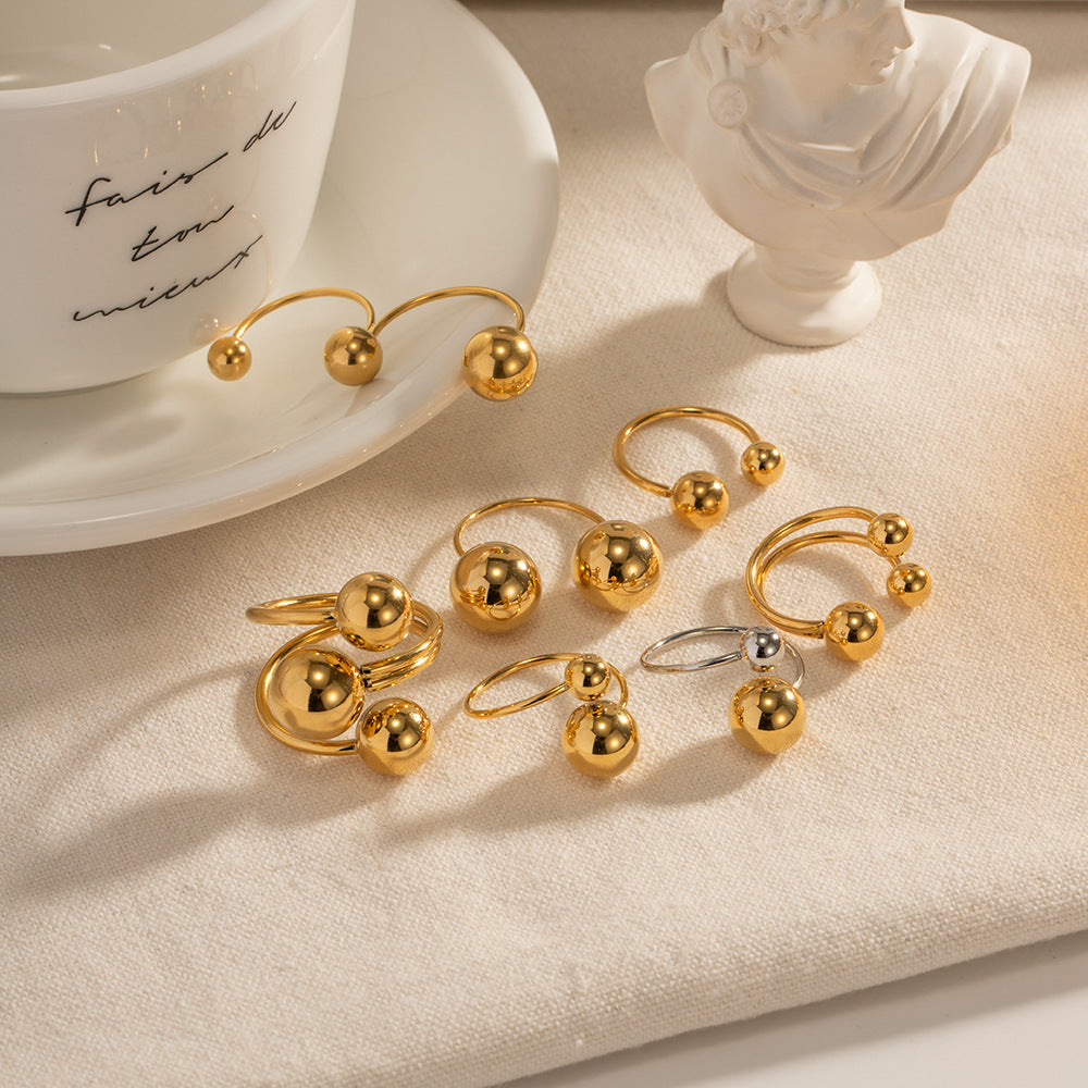 Female Gold Steel Size Ball High Rings