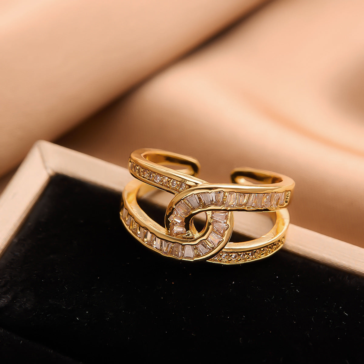 Real Gold Plated Copper Female Niche Rings