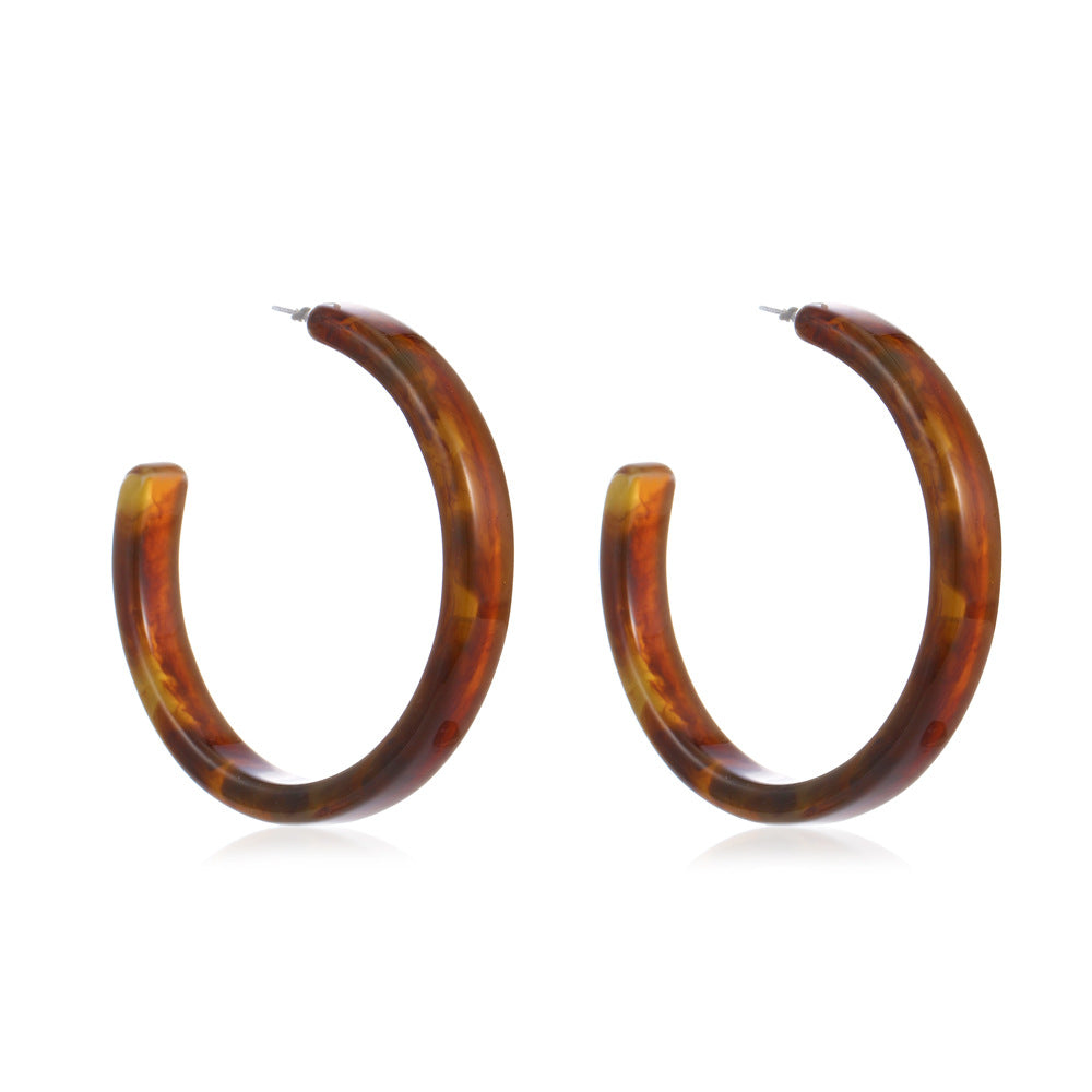 Type Resin Retro Simple Temperament Acetate Earrings