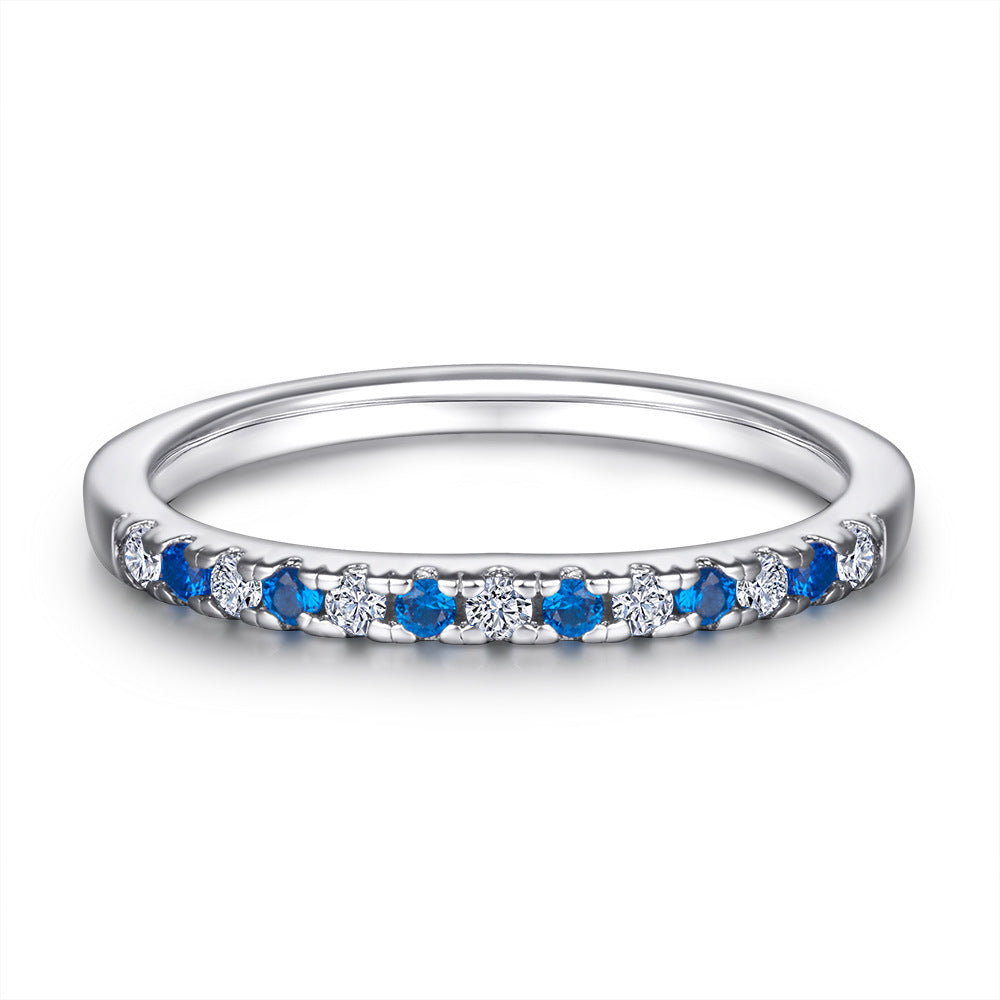 Inlaid Zircon Gang Drill Lettering Index Rings