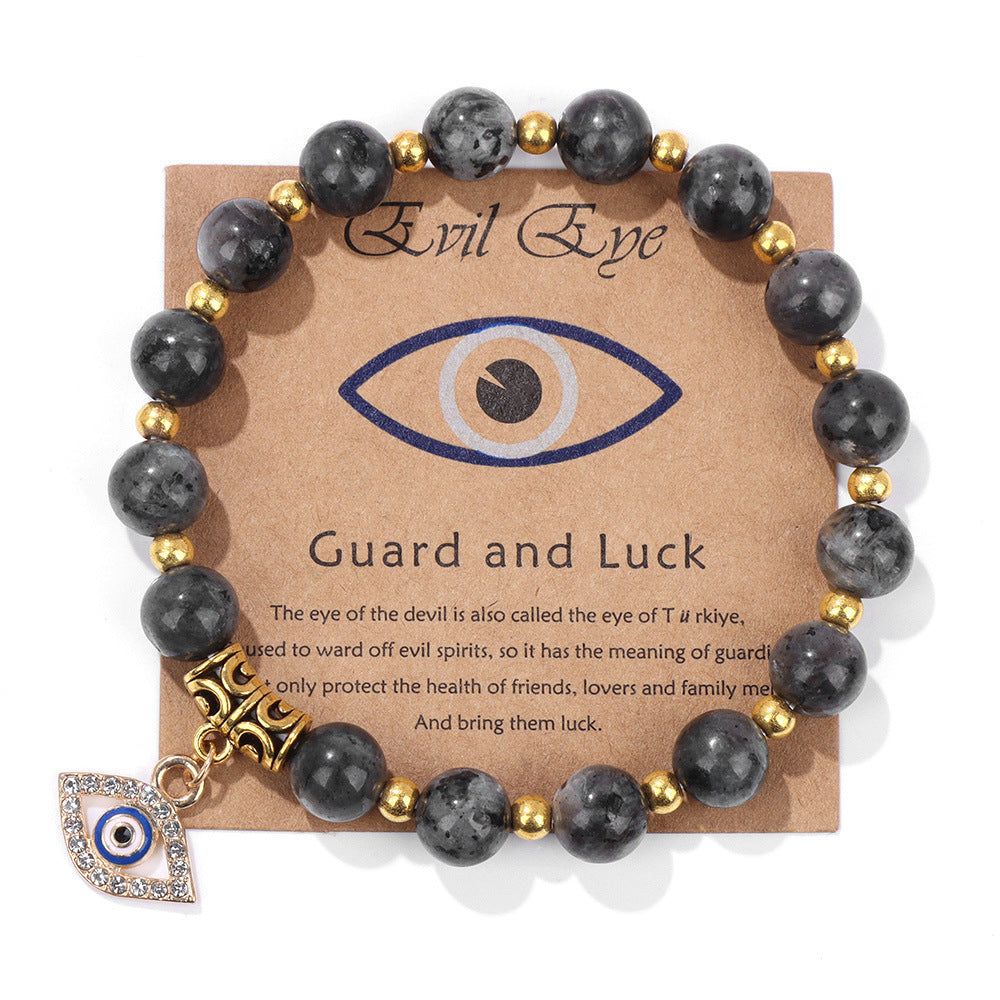 Women's Diamond Eye Elbow Gold Spacer Beads Bracelets