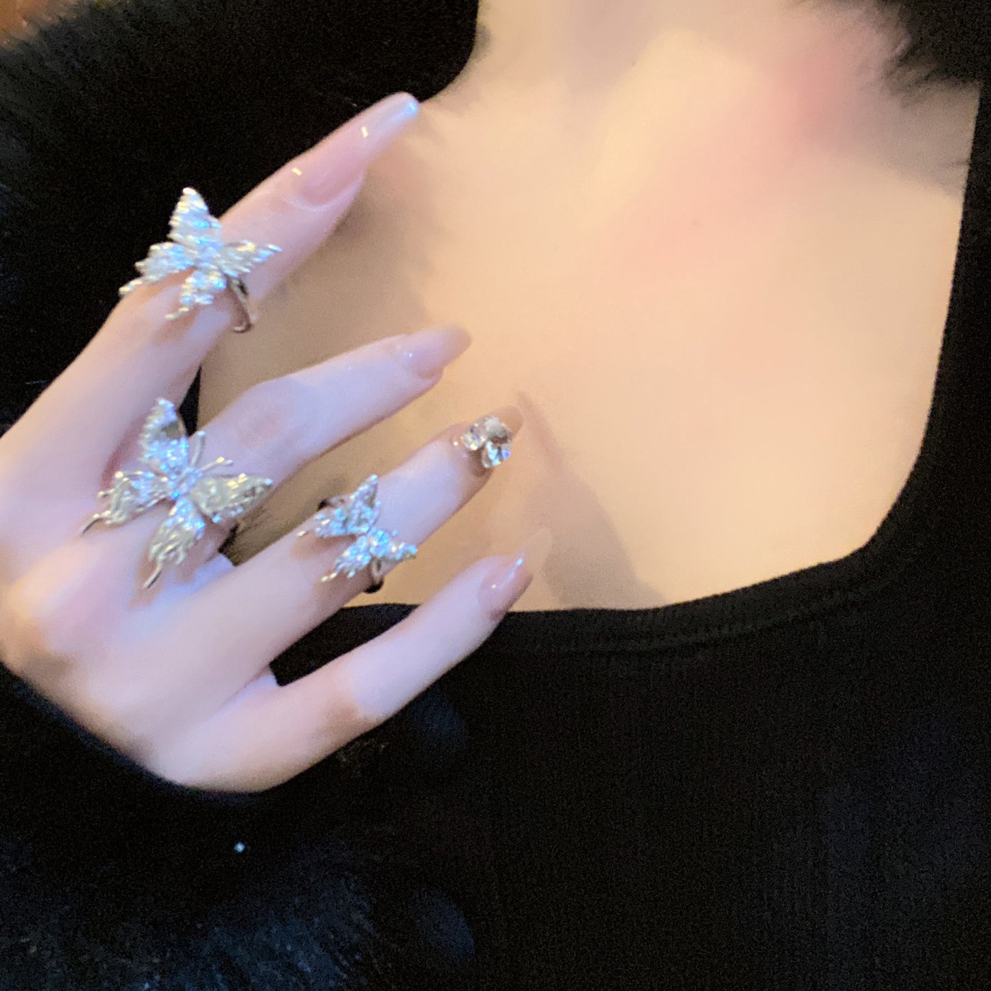 Women's Design Pleated Cold Wind Dark Series Rings