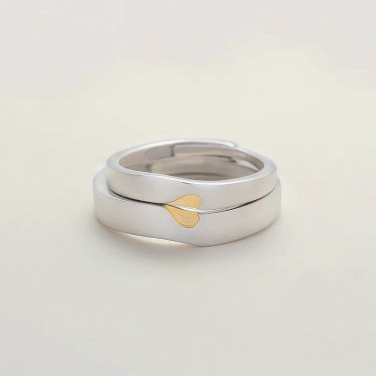 Heart-to-heart Couple Niche Irregular Frosted Love Rings