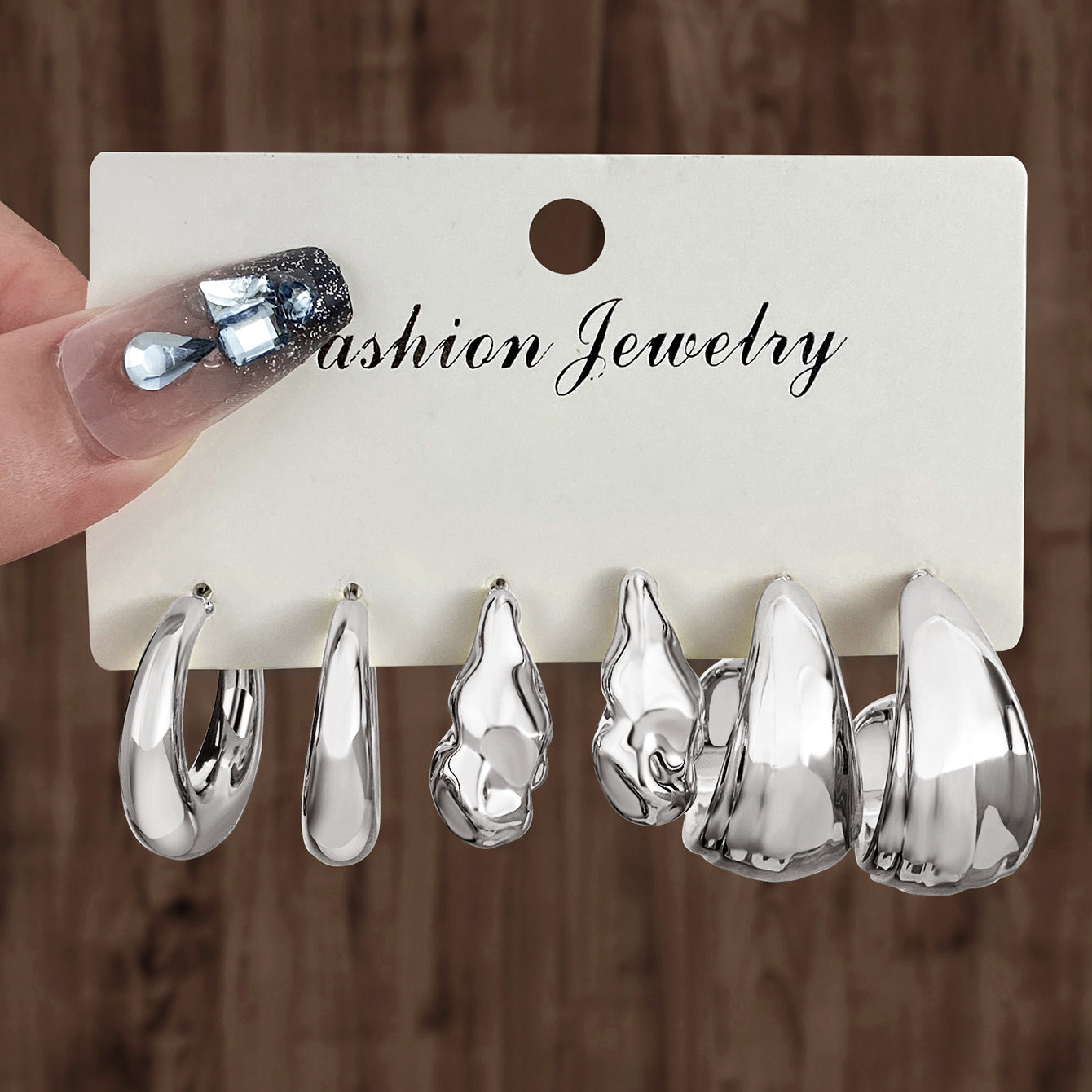 Golden Personality Water Drop Creative Complex Earrings
