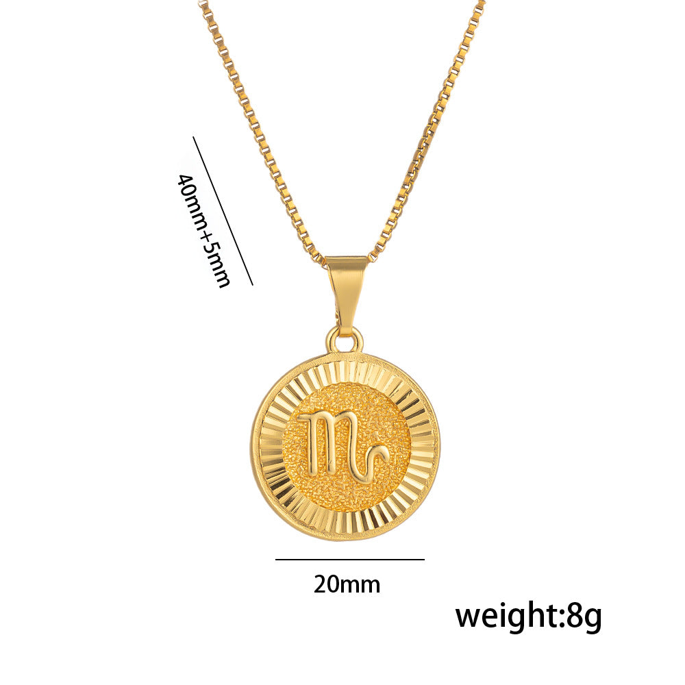 Fashion Twee Constellation Symbol Letter Image Graphic Necklaces