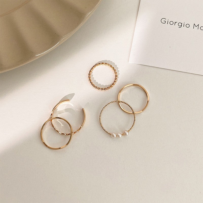 Electroplated Freshwater Pearl Zircon Stitching Butterfly Exquisite Rings