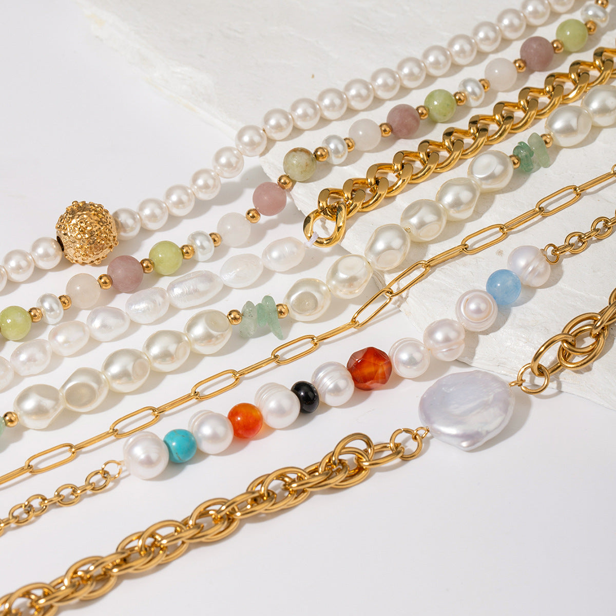 Ding Ornament Stainless Steel Pearl High-grade Clavicle Chain Necklaces