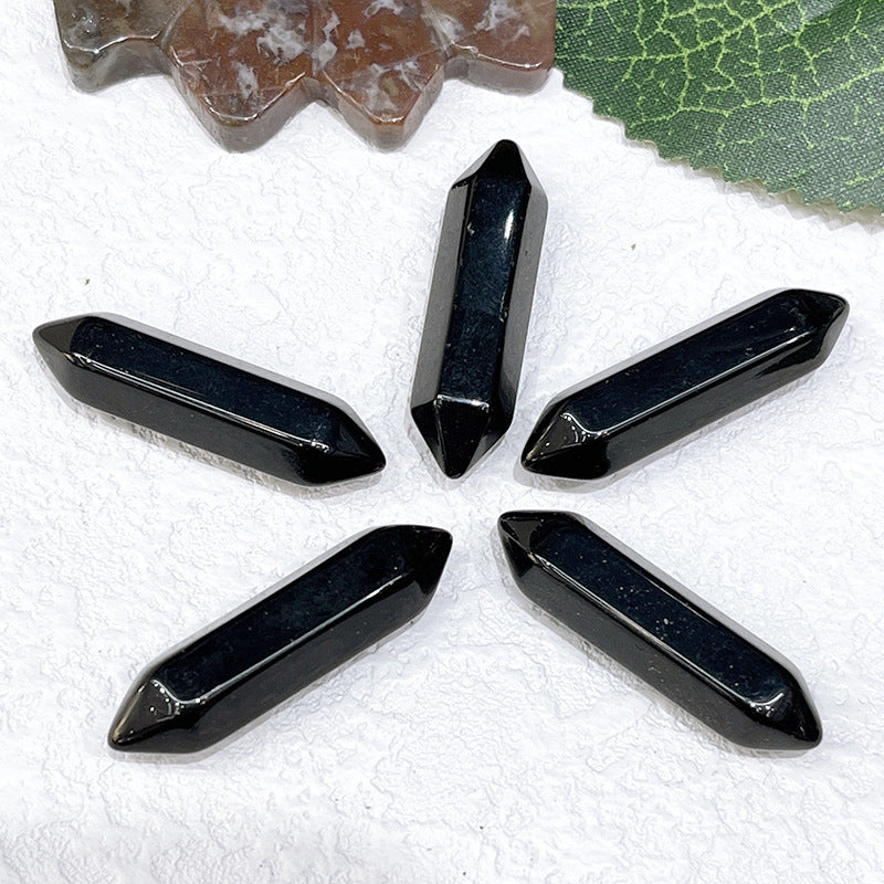 Stone Crystal Bullet Double Pointed Hexagon Prism Pendants