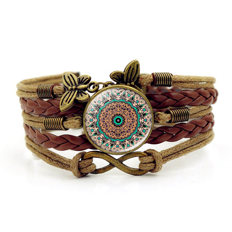 Life Female Butterfly Infinite Symbol Retro Woven Hand Jewelry Bracelets