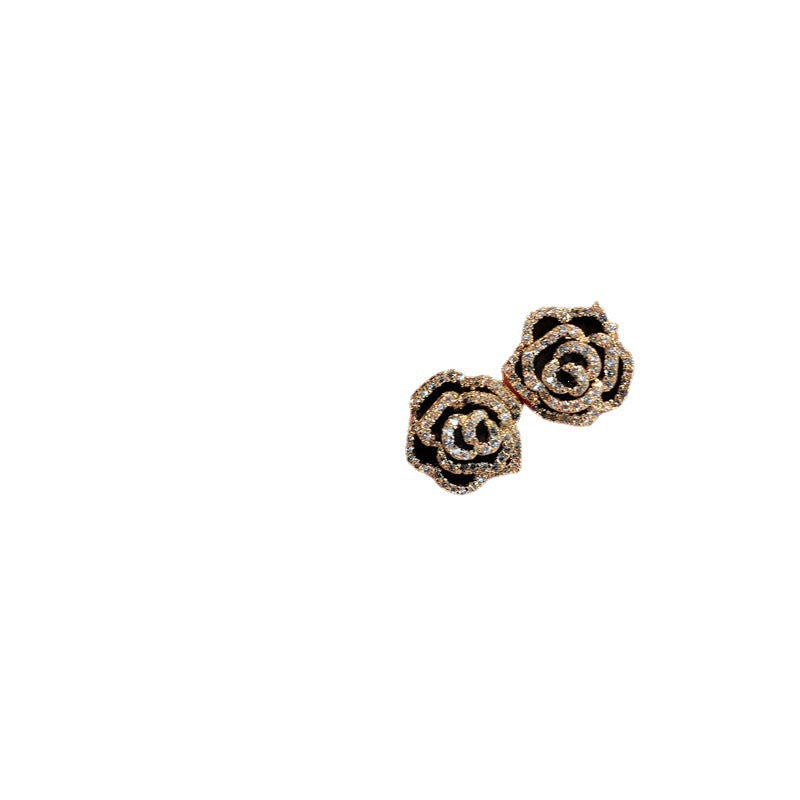 Sier Needle Elegant Camellia Korean Style Earrings