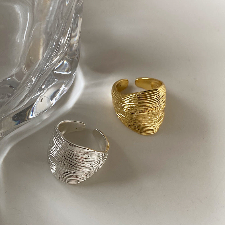 Minimalist Irregular Advanced Texture Index Finger Rings