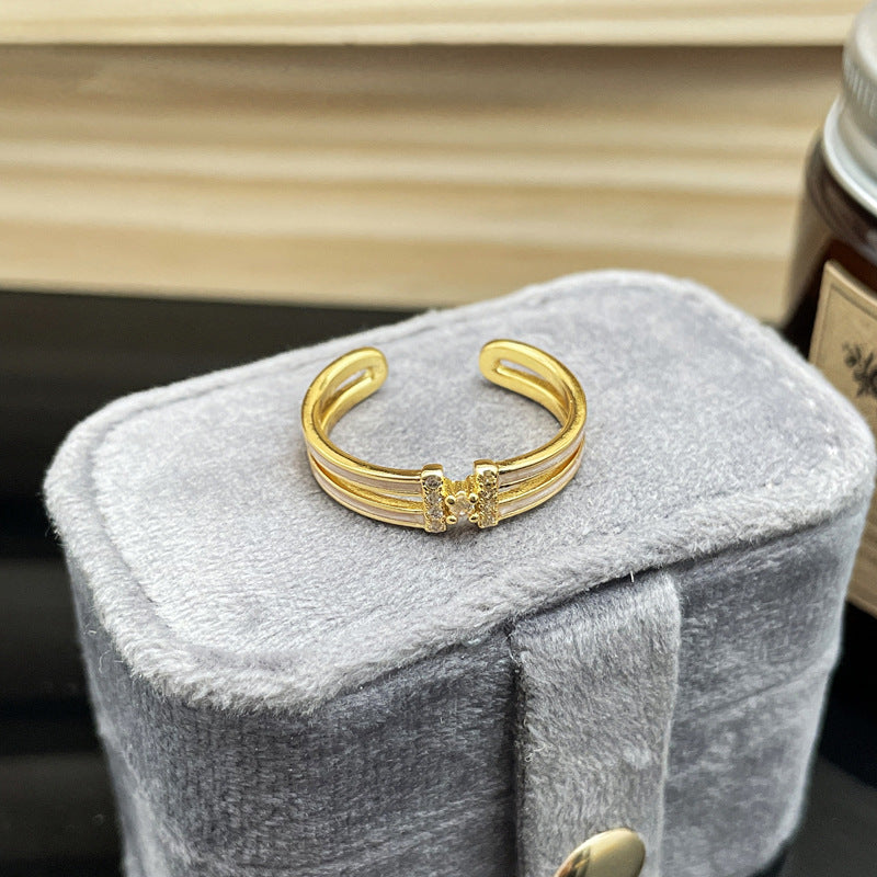 Small French Style Temperament Line Open Female Cold Sweet Rings