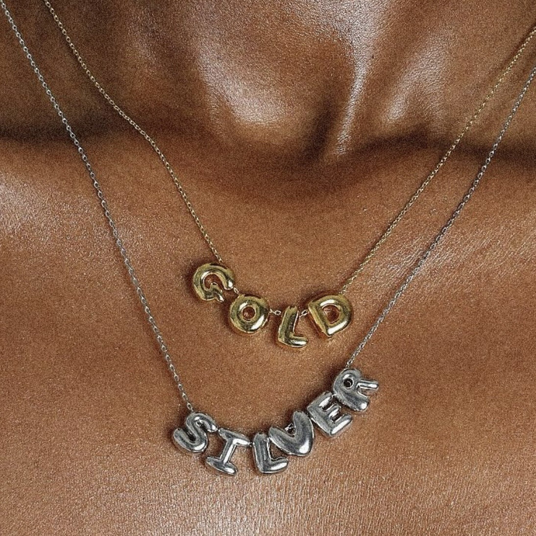 Gold Copper Bubble Balloon English Name Pendants