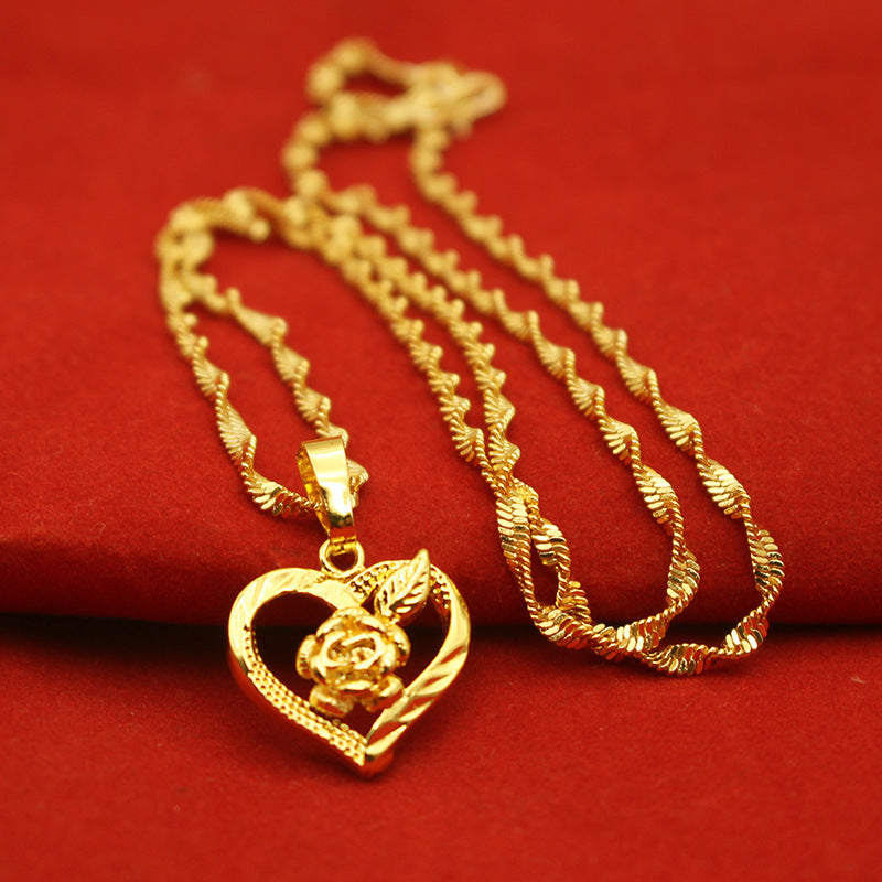 Women's Plated Water Ripple Clavicle Chain No Color Pendants