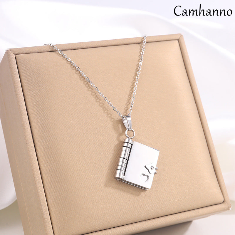 Titanium Steel Love Letter Open Couple Necklaces