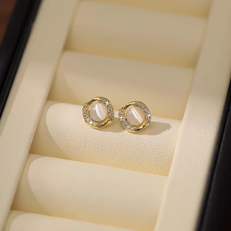Sier Needle Opal Light Luxury Design Graceful Rings