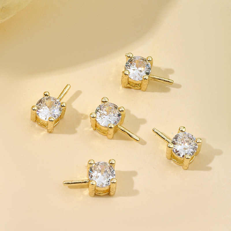 Gold-plated Pearl Accessories Micro Inlaid Zircon Earrings