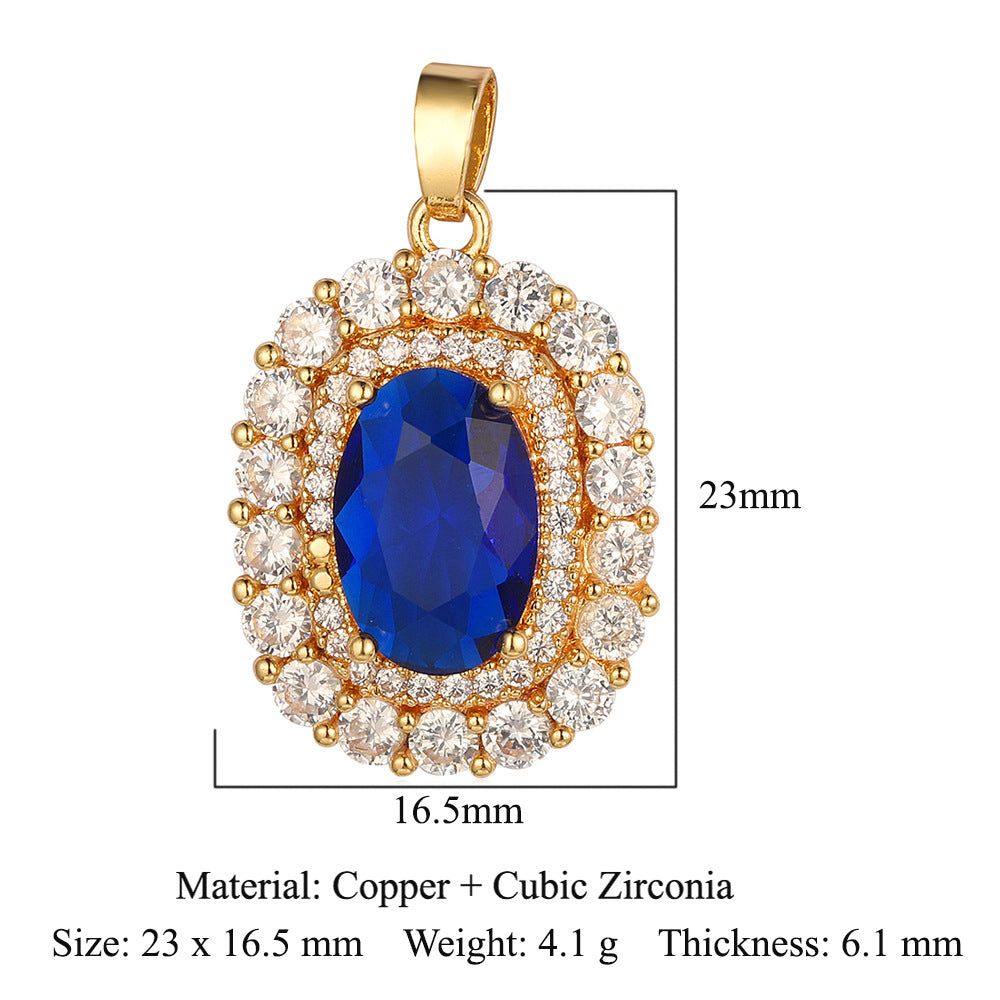 Cut Zircon Vintage Water Drop Oval Necklaces