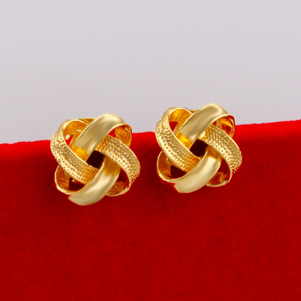 Women's Vietnam Placer Gold Simple Flower Simulation Rings