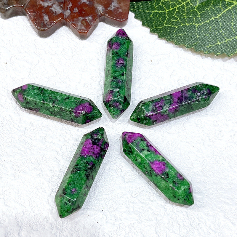 Stone Crystal Bullet Double Pointed Hexagon Prism Pendants