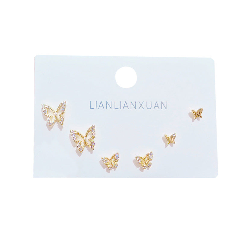 Butterfly Sier Needle Small Delicate High-grade Suit Rings