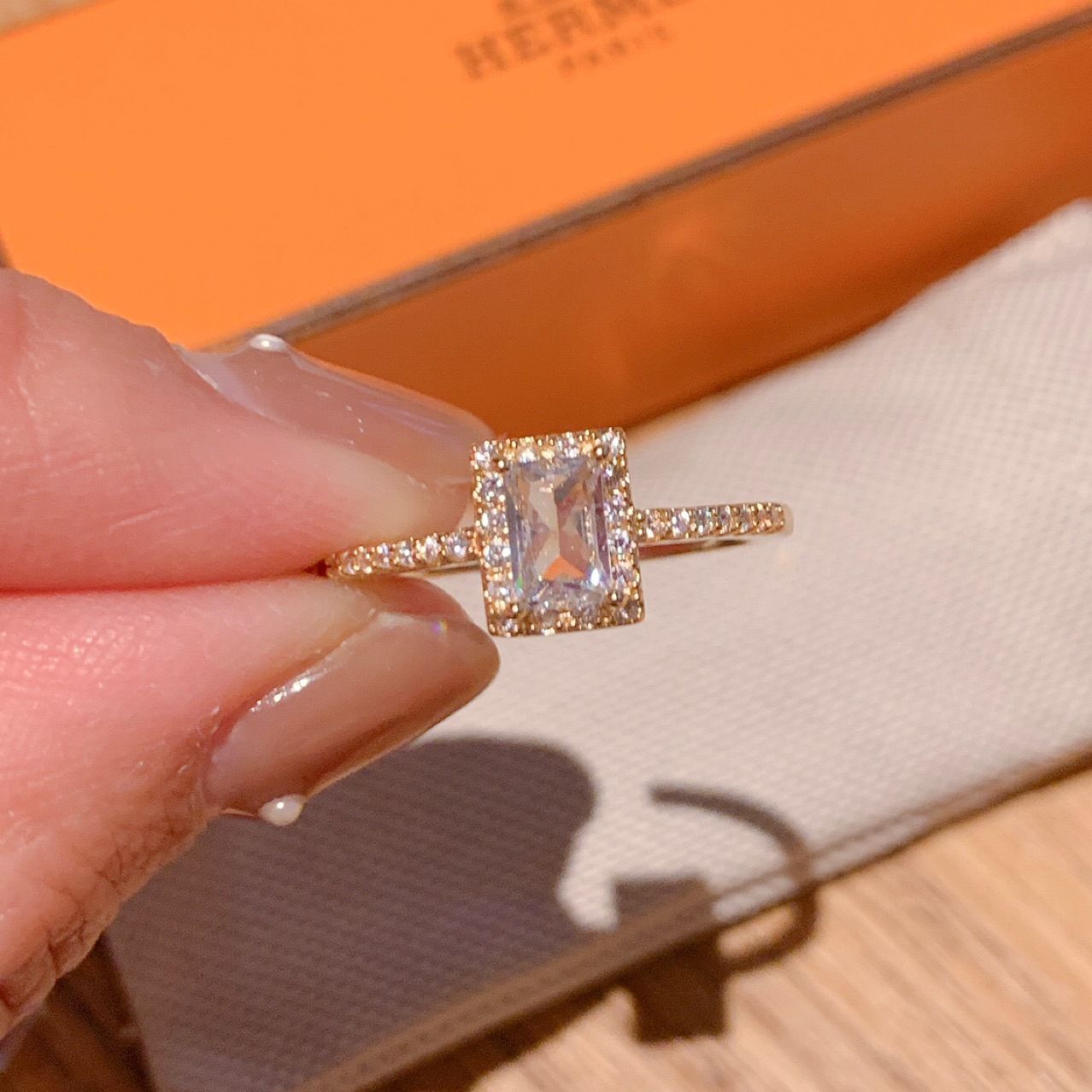 Super Shiny Light Luxury Full Zirconium Open Rings