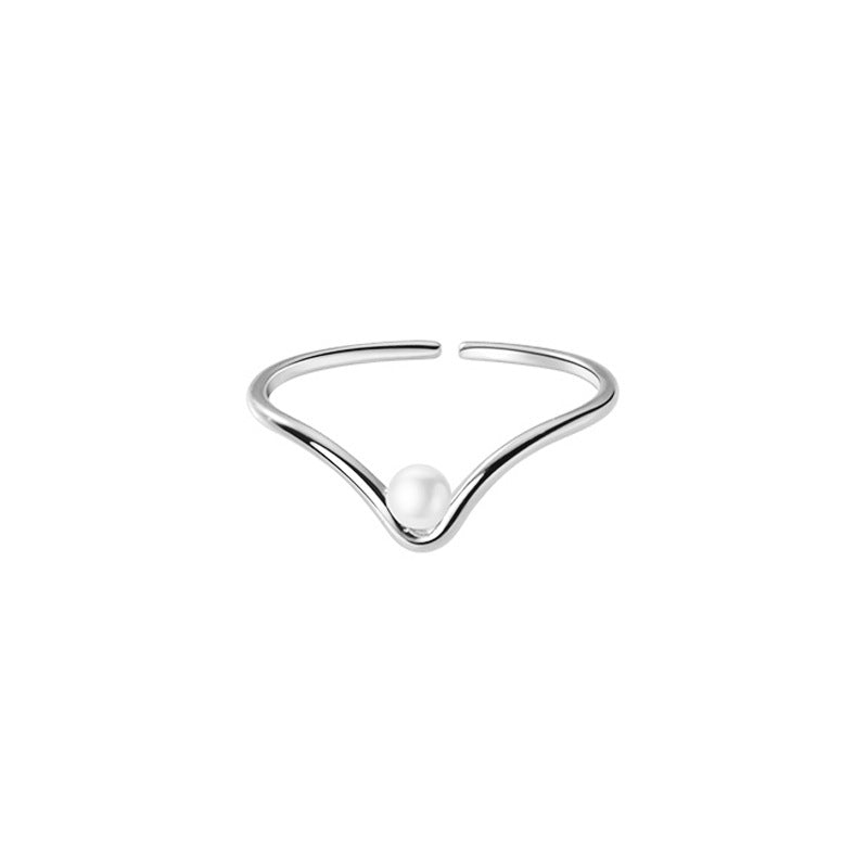 Pearl Female Niche High-grade Simple Design Rings