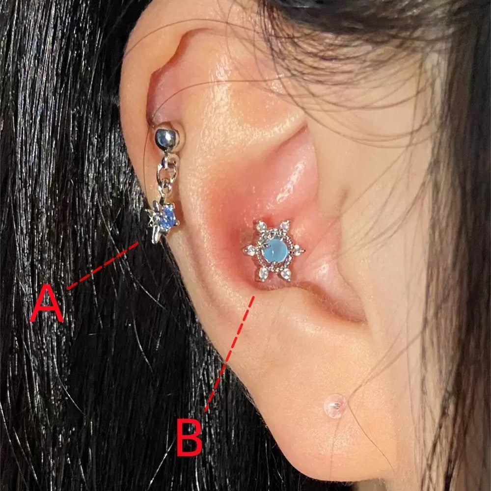 Ear Bone Titanium Steel Zircon High-grade Earrings